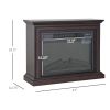 31 inch Dark Brown Electric Fireplace Heater Dimmable Flame Effect and Mantel