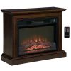 31 inch Brown Electric Fireplace Heater Dimmable Flame Effect and Mantel