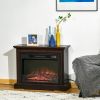 31 inch Brown Electric Fireplace Heater Dimmable Flame Effect and Mantel