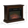 31 inch Brown Electric Fireplace Heater Dimmable Flame Effect and Mantel