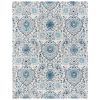 5' x 7' Coastal Blue Grey Damask Indoor Area Rug