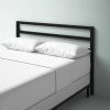 King size Modern Slatted Headboard in Matte Black Metal Finish