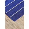 5' X 8' Striped Hand-Tufted Wool/Cotton Blue Area Rug