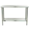 Stainless Steel Top Food Safe Prep Table Utility Work Bench with Bottom Shelf