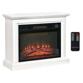 31 inch White Electric Fireplace Heater Dimmable Flame Effect and Mantel