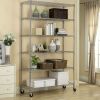 Heavy Duty 6-Shelf Metal Storage Rack Shelving Unit with Casters