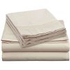 King size 4-Piece Sheet Set in Beige Cream Brushed Microfiber