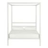 Full size Modern White Metal Canopy Bed Frame