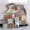 100-Percent Cotton Floral Patchwork Quilt Throw Blanket