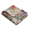 100-Percent Cotton Floral Patchwork Quilt Throw Blanket