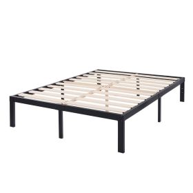 King Heavy Duty Metal Platform Bed Frame with Wood Slats 3,500 lbs Weight Limit