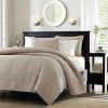 Full / Queen size Khaki Light Brown Tan Coverlet Quilt Set with 2 Shams