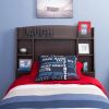 Twin size Bookcase Storage Headboard in Espresso Wood Finish