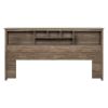 King size Bookcase Headboard in Drifted Gray Wood Finish