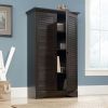 Multi-Purpose Wardrobe Armoire Storage Cabinet in Dark Brown Antique Wood Finish