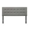 Twin size Contemporary Button-Tufted Headboard in Grey Upholstered Fabric