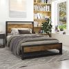 Twin Modern Farmhouse Platform Bed Frame with Wood Panel Headboard Footboard