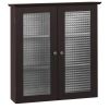 Bathroom Wall Cabinet with Two Glass Doors in Dark Espresso