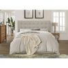 Twin Button-Tufted Headboard in Light Grey Taupe Beige Upholstered Fabric