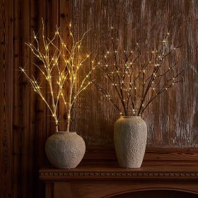 32IN Artificial Tree Branches with Warm White Lights and Timer (Color: as pic A)