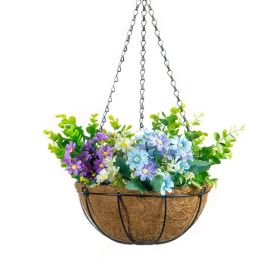 Metal Hanging Flower Basket with Coconut Coir Liner (size: 8 inch)