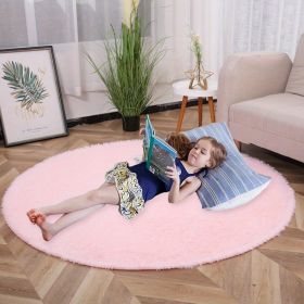 Plush Velvet Area Rug, 62.99" (Color: Pink, size: 62.99inch)