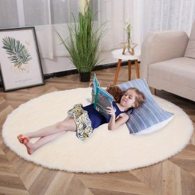 Plush Velvet Area Rug, 62.99" (Color: Cream Color, size: 62.99inch)