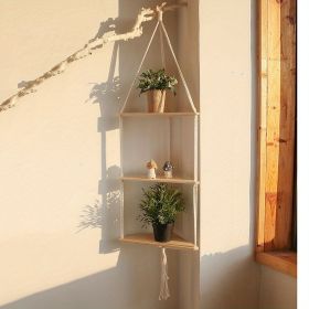 Plant Hanger with Triangle Shelves Wall Decor (Style: A)