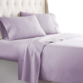 Full Size Bedding Sheets & Pillowcases w/ 16 inch Deep Pockets (Color: Purple, Piece Type: 4 Piece 1800 Series Full Bed)