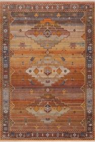 Vintage Bohemian Southwestern Sierra Area Rug (Color: Brown & Yellow, size: 7'9" X 10')