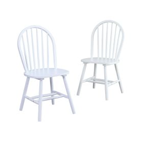 Autumn Lane Windsor Solid Wood Dining Chairs (Color: White)