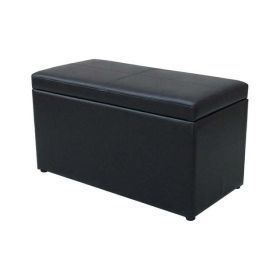 30-inch Hinged Storage Ottoman (Color: Black)