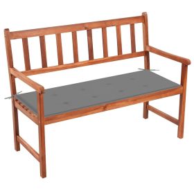 Solid Acacia Wood Bench with Cushion 47.2" (Color: Brown)