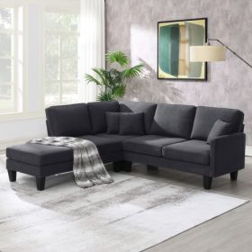 Terrycloth Modern Sectional Sofa (Color: Gray)