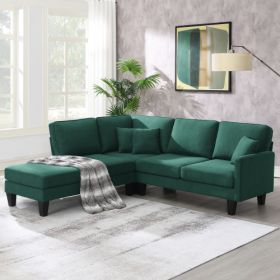 Terrycloth Modern Sectional Sofa (Color: Green)