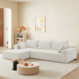 Modular Sectional Living Room Sofa Set (Color: Cream)